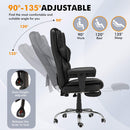 HOMREST 6-POINT MASSAGE OFFICE CHAIR HEAT ADJUSTABLE EXECUTIVE CHAIRS - BLACK - Like New