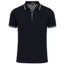 GALAXY BY HARVIC MEN’S MODERN FIT POLO SHIRT ZIP PLACKET - SIZE: MEN L - BLACK - Brand New