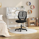 Yaheetech Small Desk Chair, Armless Adjustable Swivel Seat, Black - Brand New