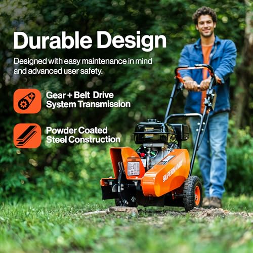 SUPERHANDY GAS STUMP GRINDER 9HP ENGINE DIRECT BELT DRIVE 12" CUT - ORANGE - Brand New