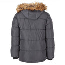 Canada Weather Gear Men's Fur Hooded Puffer Jacket - SIZE LARGE - CHARCOAL - Brand New