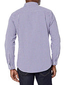 AMAZON ESSENTIALS LONG-SLEEVE CASUAL POPLIN MEN'S XX-LARGE BLUE PURPLE GINGHAM - Brand New