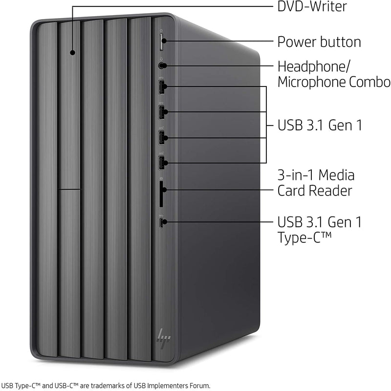 HP ENVY Desktop i7-9700 16GB 1TB HDD 512 GB SSD TE01-0020 - Black - Like New