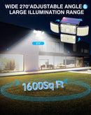 Oulac Solar Outdoor Motion Sensor Lights, 250 LED, 2 PACK - BLACK - Like New