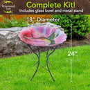 Briarwood Lane Hummingbird in Flight Glass Birdbath - Like New