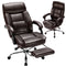 ZUNMOS EXECUTIVE OFFICE CHAIR ERGONOMIC BIG TALL LEATHER SWIVEL - BROWN - Like New