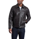 158AU855 TOMMY HILFIGER MEN'S CLASSIC FAUX LEATHER JACKET, MEDIUM - DARK BROWN - Like New