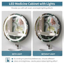 Movo 26" Round Black LED Lighted Medicine Cabinet with Mirror - Brand New