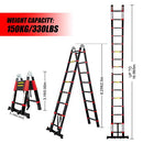 BEETRO 16.5ft Aluminum Telescoping Ladder with Wheels Easy Carry A Type Portable - Like New