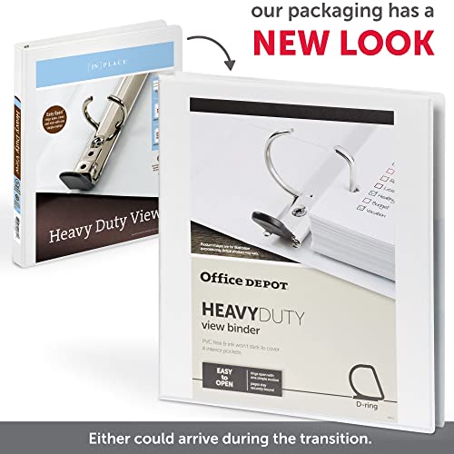 OFFICE DEPOT HEAVY-DUTY 3" D-RINGS NON-STICKED 2 PK - OD03146 - - Scratch & Dent