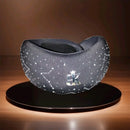 BK BACK2 BLING NECK SUPPORT MEMORY FOAM TRAVEL PILLOW W/ SATCHEL - BLACK/SILVER - Like New