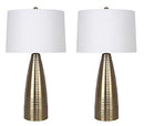 Grandview Maya 27" Metal Table Lamp Set of 2 B07HY5CHYK - Pewter - Brand New