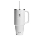 HYDRO FLASK 40OZ TRAVEL TUMBLER WITH HANDLE, LID, STRAW TT40PS110 - WHITE - Like New