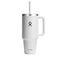 HYDRO FLASK 40OZ TRAVEL TUMBLER WITH HANDLE, LID, STRAW TT40PS110 - WHITE - Like New