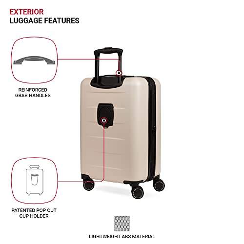 SwissGear 8020 Eclipse Hardside Expandable Luggage with Spinner Wheels - Cream - Brand New