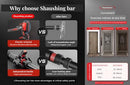 Shaushing Pull Up Bar for Doorway Wide Option 27-39 Inches (27-39) - Black - Brand New