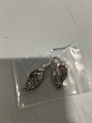 GENERIC SILVER AND WHITE LEAF EARRINGS - SILVER AND WHITE - Like New