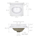 Design House Cultured Marble Vanity Top, 19 "W x 17" D, 586172 - Solid White - Like New