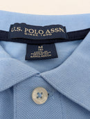 U.S. POLO ASSN BOYS SHORT SLEEVE PIQUE POLO SHIRT - SIZE: YOUTH M/8 - LIGHT BLUE - Brand New