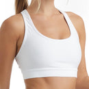 HANES SPORT WOMEN'S RACERBACK SPORTS BRA WITH COMPRESSION WHITE SIZE: L - Brand New