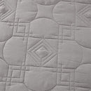 M Fabulous Modern Oversize Light Weight Stitched Bedspread 3Pcs Mid Century Gray - Brand New