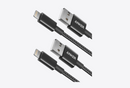 ANKER PREMIUM NYLON LIGHTNING CABLE (2-PACK, 6FT) - BLACK - Like New
