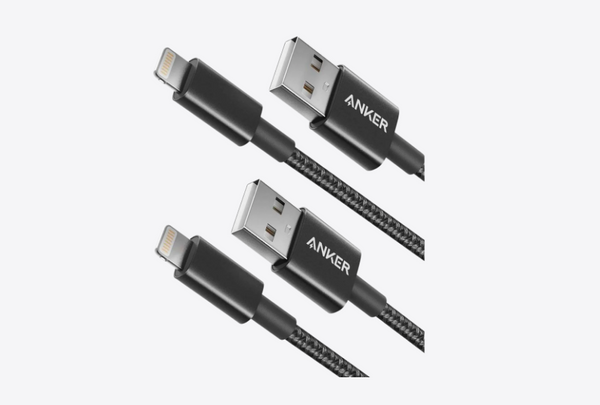 ANKER PREMIUM NYLON LIGHTNING CABLE (2-PACK, 6FT) - BLACK - Like New