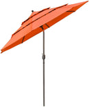 YESCOM 10 FT 3 TIER PATIO UMBRELLA CRANK HANDLE PUSH TO TILT HOTEL POOL - ORANGE - Like New
