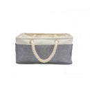 ARABELLA BABY SMALL CANVAS CADDY WITH ROPE HANDLES - WHITE/HEATHER GREY - Like New