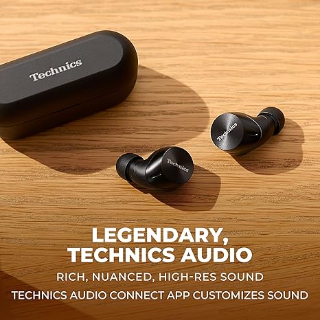 Technics HiFi True Wireless Multipoint Bluetooth Earbuds EAH-AZ60M2-K - Black - Like New