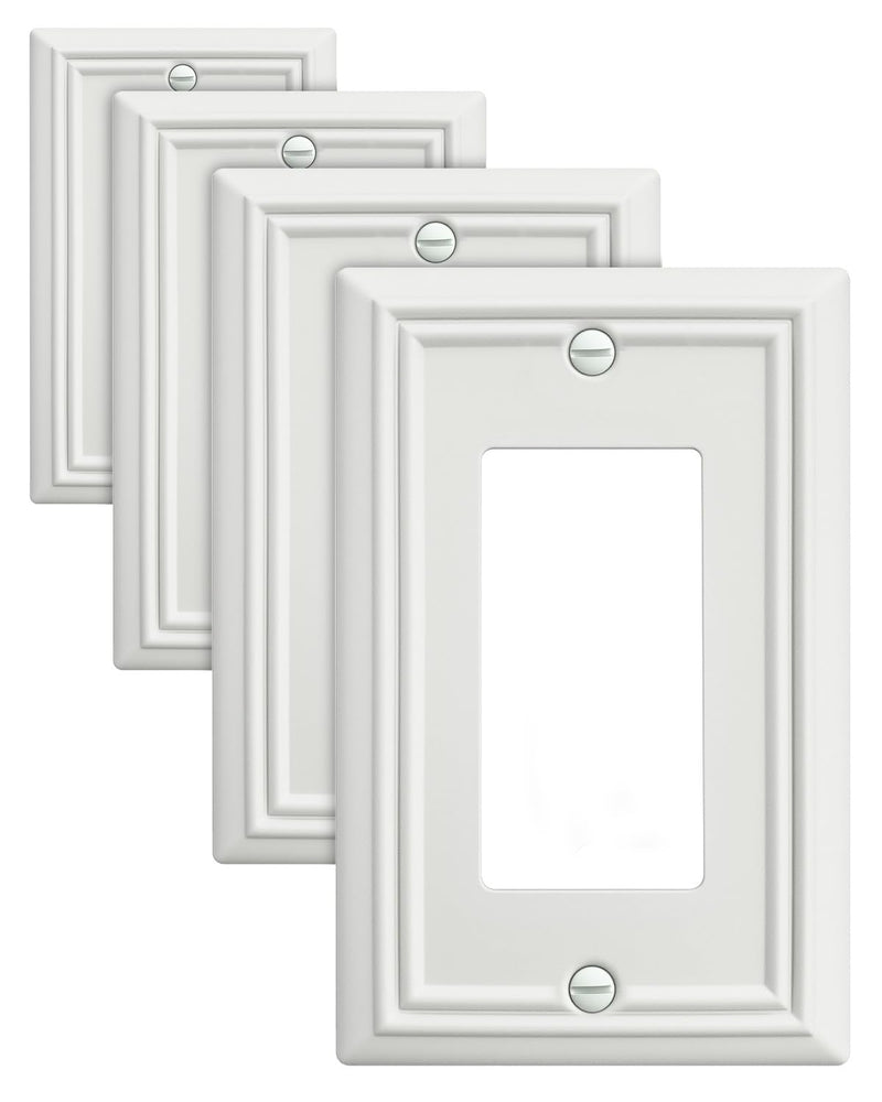 ZILLSEA 4-Pack Decorator Wall Plates Midsize White - Like New