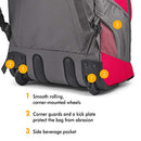 High Sierra Chaser Wheeled Backpack (Pink Punch/Slate) - Brand New
