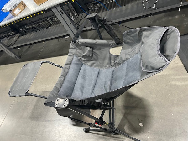 GENERIC GRAY SWINGING OUTDOOR CHAIR WITH FOOT REST - GRAY - Like New