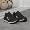 UNDER ARMOUR WOMEN'S CHARGED ASSERT 10 SIZE 6 BLACK BLACK WHITE - Like New