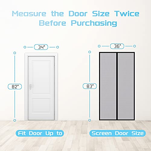 TheFitLife Fiberglass Magnetic Screen Door - Heavy Duty Mesh with Full Frame - Like New