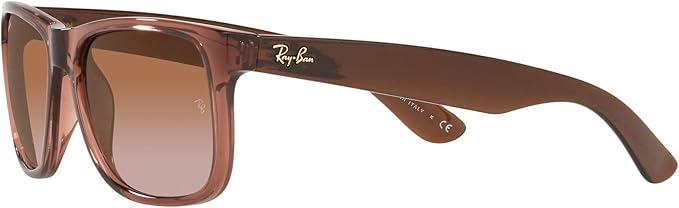 RAY BAN RAY-BAN RB4165 JUSTIN SQUARE SUNGLASSES, 51 MM - LT BROWN/GRADIENT BROWN - Like New