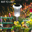 SOLAR OUTDOOR LIGHTS 10 PACK WATERPROOF STAKE LIGHTS - COOL WHITE SILVER - Like New