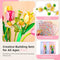 Flowers Bouquet Building Set with Tulips Daisies Artificial Flower with Vase New