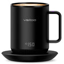 VSITOO TEMPERATURE CONTROL SMART MUG WITH MUG WARMER, ESPRESSO , 12OZ - BLACK - Like New