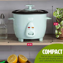 TASTY MINI RICE COOKER REMOVABLE NONSTICK BOWL AUTO KEEP WARM 1.5-QUART - AQUA - Like New