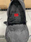HUGO TARIC NYLON BLEND DOUBLE POCKET BACKPACK,ONE SIZE - PITCH BLACK - Like New
