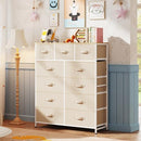 WLIVE Tall Dresser for Bedroom, 11 Drawer Chest of Drawers, Cream White - Like New