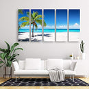 S03958 Large Canvas Wall Art Summer Ocean Waves Coconut Trees 12x32 x5pcs - Brand New
