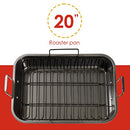 Turkey Roasting Pan With Rack (Grey/Black) By Home Basics Carbon Steel Steel - Brand New