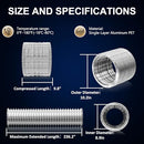 TBCDHCMC 10 INCH SINGLE-LAYER ALUMINUM PET FLEXIBLE DRYER VENT HOSE - ALUMINUM - Like New