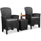 SERENELIFE 3 PIECES OUTDOOR WICKER PATIO FURNITURE MODERN - Scratch & Dent