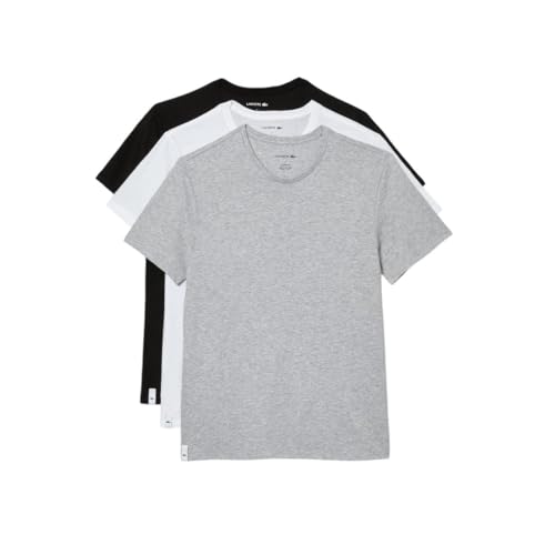 Lacoste Men's 100% Cotton Regular Fit Crew Neck Undershirt 3 PackMULTI3XL - Brand New