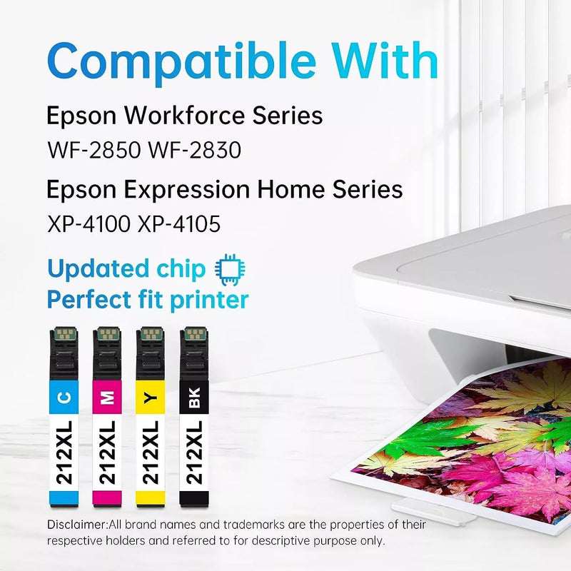 LEMERO INK CARTRIDGE REPLACEMENT FOR 212XL 4PCS - BLACK - Brand New