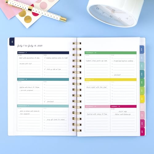 AT-A-GLANCE Planner 2025-2026 Academic, Ley, Monthly, Flex Cover, Happy Stripe - Brand New