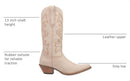 B0CBX9KRGQ Dingo Womens Out West Embroidered Snip Toe Pull On, Size 7, Beige - Brand New
